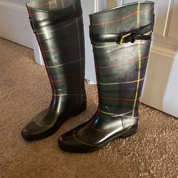 High Calf Plaid Ralph Lauren Rain Boots. - Picture 5 of 6